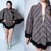 Vintage 70's Navajo Patterned Fringe Poncho