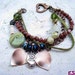 Multi strand, Czech glass, magatama, crystal, jasper, eclectic bracelet, boho bracelet, charm bracelet by Esfera jewelry