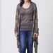 End of summer S A L E -Crazy long sleeves wrap cardigan grey and army green stripes