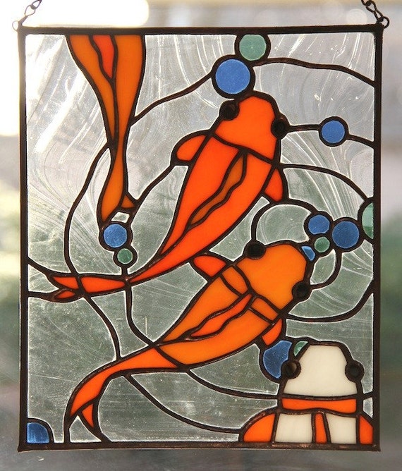 Handmade Stained Glass Koi Fish