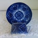 Aesthetic Era Superior Flow Blue Gold Floral High Tea Cup and Saucer /