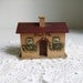 Wooden Cottage Hand Painted House Home Bank Floral