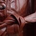Snazzy Vintage 1970s Burgundy Brown Leather Belted Coat w/Stitching Details S M