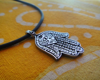 Hand of Hamsa Fatima Pendant Necklace Evil Eye Jewelry