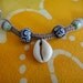Surfer Cowrie Shell and African Bead Hemp Necklace / Choker
