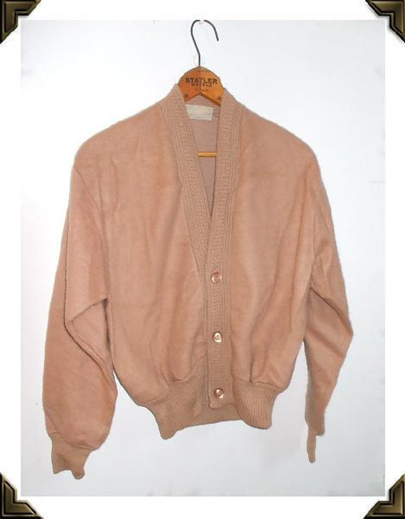 Mens Super Soft Vintage 1950's Brown Cardigan Sweater M