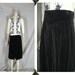 Classic Black Velvet Vintage 1950's Pleated Holiday Skirt XS S