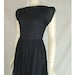 Black Chiffon Boatneck Vintage 1950's Classic Party Dress XS S