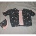 Pink & Grey Atomic Swirl Vintage 1950's Womens Shirt Hat Set L XL