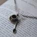Tea Cup with Spoon Charm Necklace - Pink Lace - Antique Brass - Alice In Wonderland Inspired - Black Friday