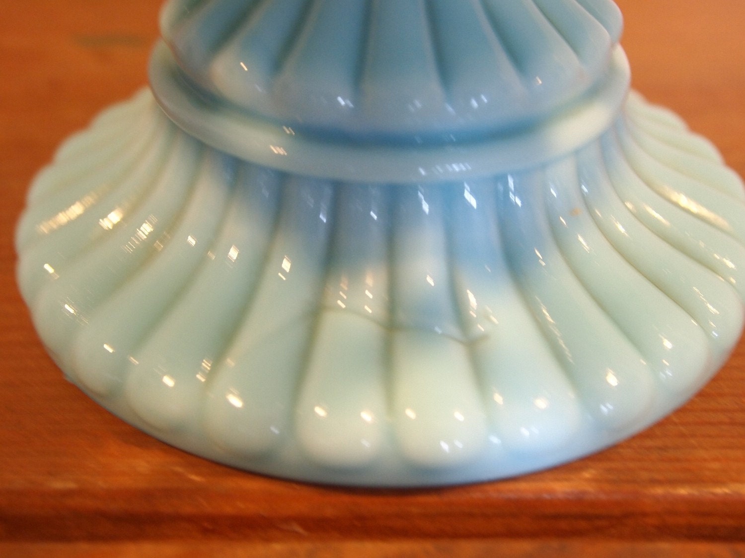 Vintage Imperial Blue Milk Glass Cake Stand