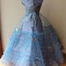 Darling Debbie Doll Dress Gown and Stole Blue with Silver Threads Original Doll Clothing
