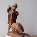 Shepherd and Sheep Folk Art Figurine Statue Hand Carved Wood