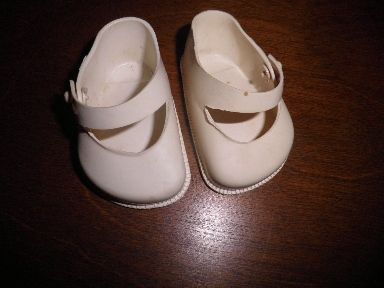 Vintage white plastic doll shoes size 4 Cinderella SALE