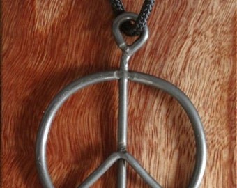 1969 vintage modern UPcycled Peace Sign necklace pendant