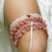 Country Mauve pink lace bridal garter set- READY TO SHIP
