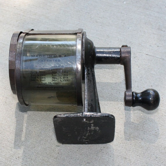 Vintage metal wall mount pencil sharpener Made in USA