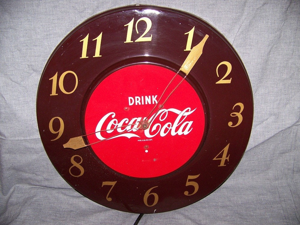 Vintage Coca Cola Wall Clock by DecoDude on Etsy