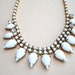 Vintage white milk glass necklace
