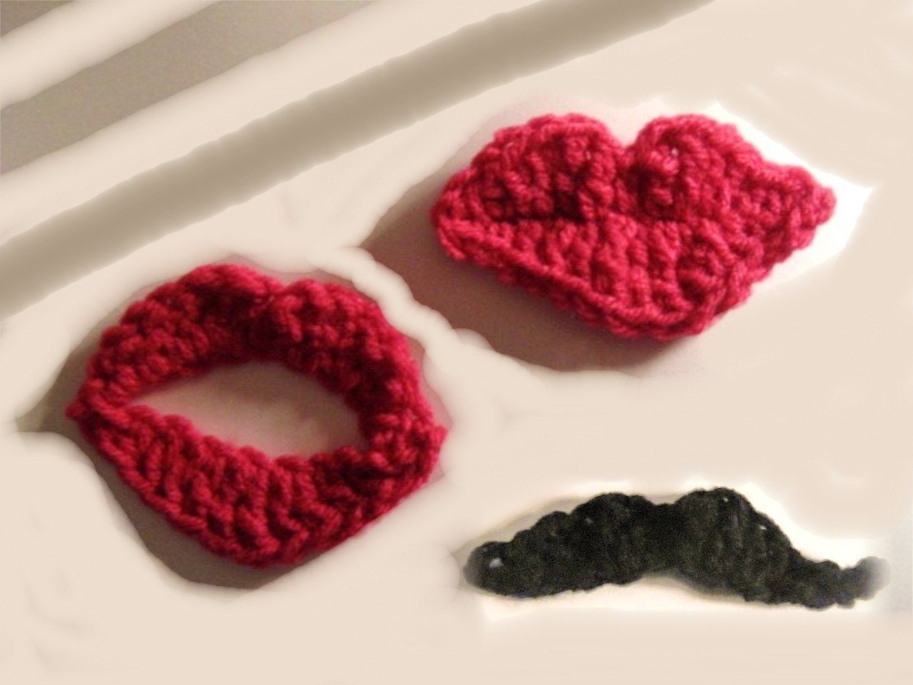 crochet pattern hat mustache by Shenanagans Mustache Big Crochet Pattern Lips Applique and