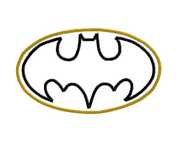 Items similar to Batman logo Digitized Applique Embroidery Machine ...