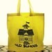 Teacher Gift- Old School Bright Yellow cotton canvas tote- screen printed Simple Natural Reusable lightweight