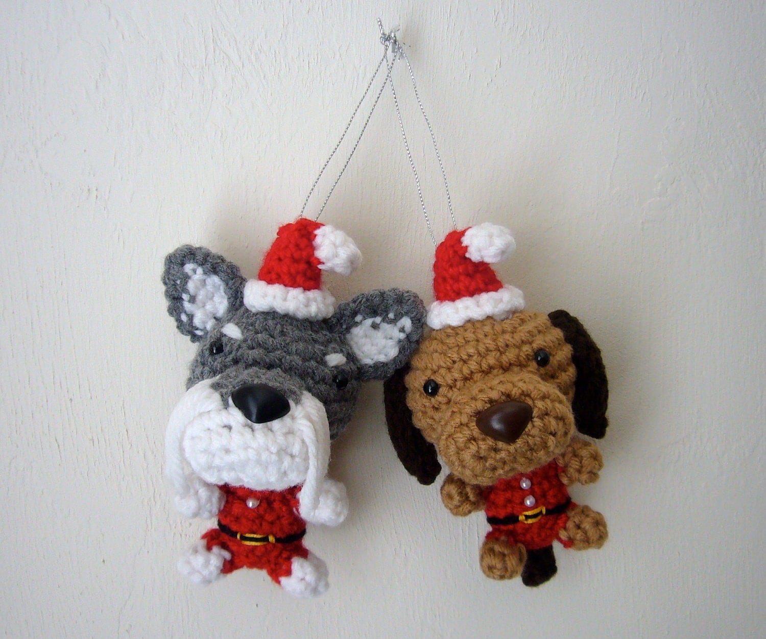 christmas tree ornament dog santa amigurumi puppy stocking christmas tree ornament dog santa amigurumi puppy stocking