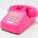 Vintage Phone Neon Pink push button telephone