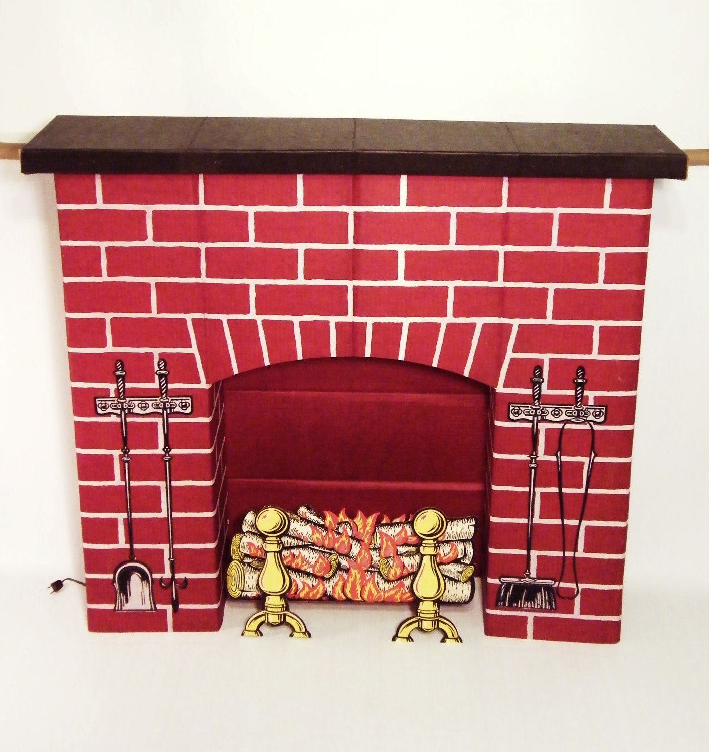 miniature brick fireplace 3d papaer printable template