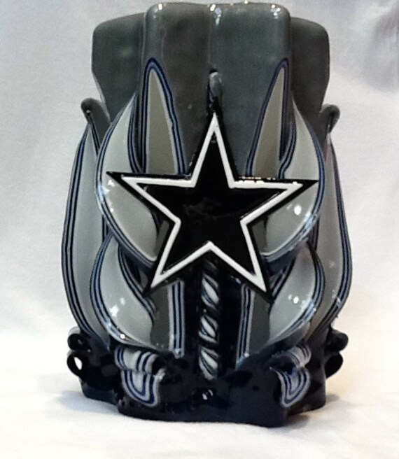 Dallas Cowboys Hand Carved Candle