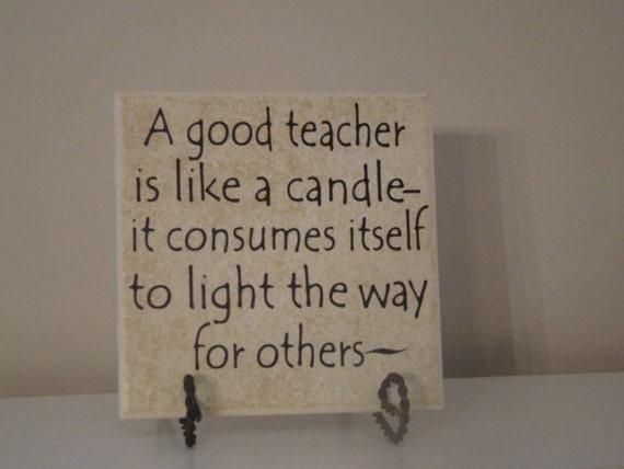 Items similar to Teacher's Gift quote on tile with vinyl 