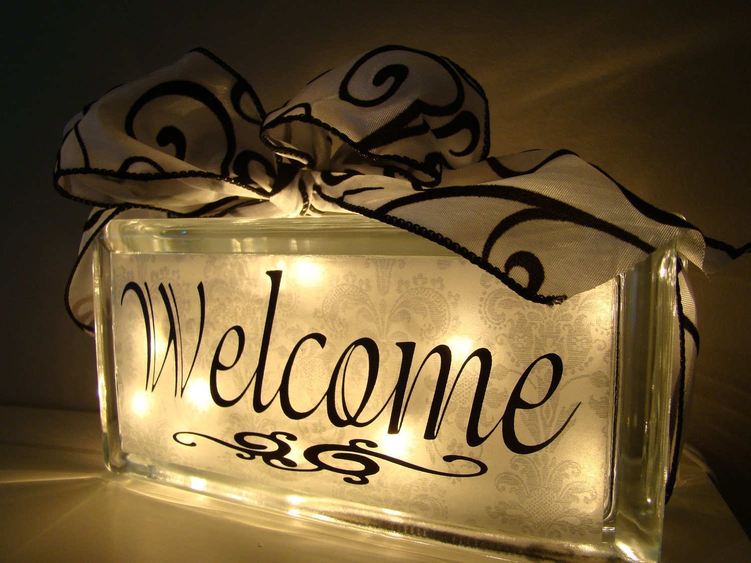 Glass block Night Light Entryway or Hallway