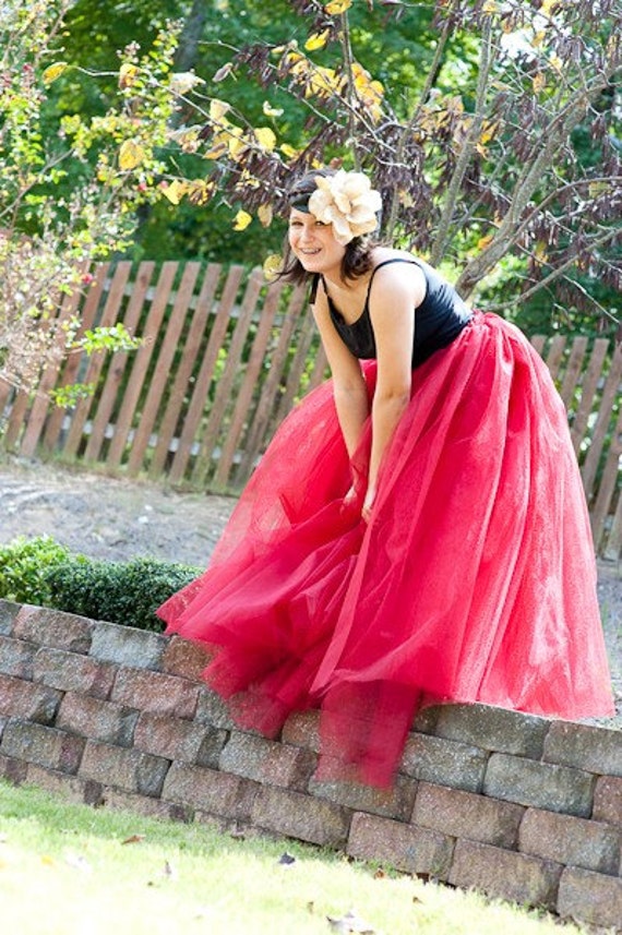 Items Similar To Wine Red Adult Tutu Long Adult Tutus Wedding Dress Bridesmaids Tutus Sewn 