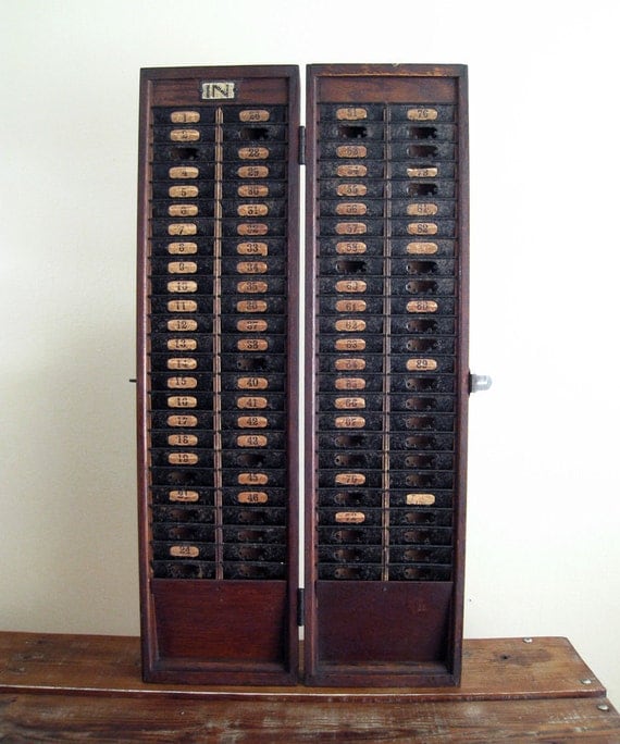 Antique Time Card Holder Early 1900s