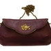 Summer Sale - Gorgeous purple leather clutch with birds