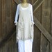 linen jumper pinafore apron dress tunic smock in sand Ready to Ship