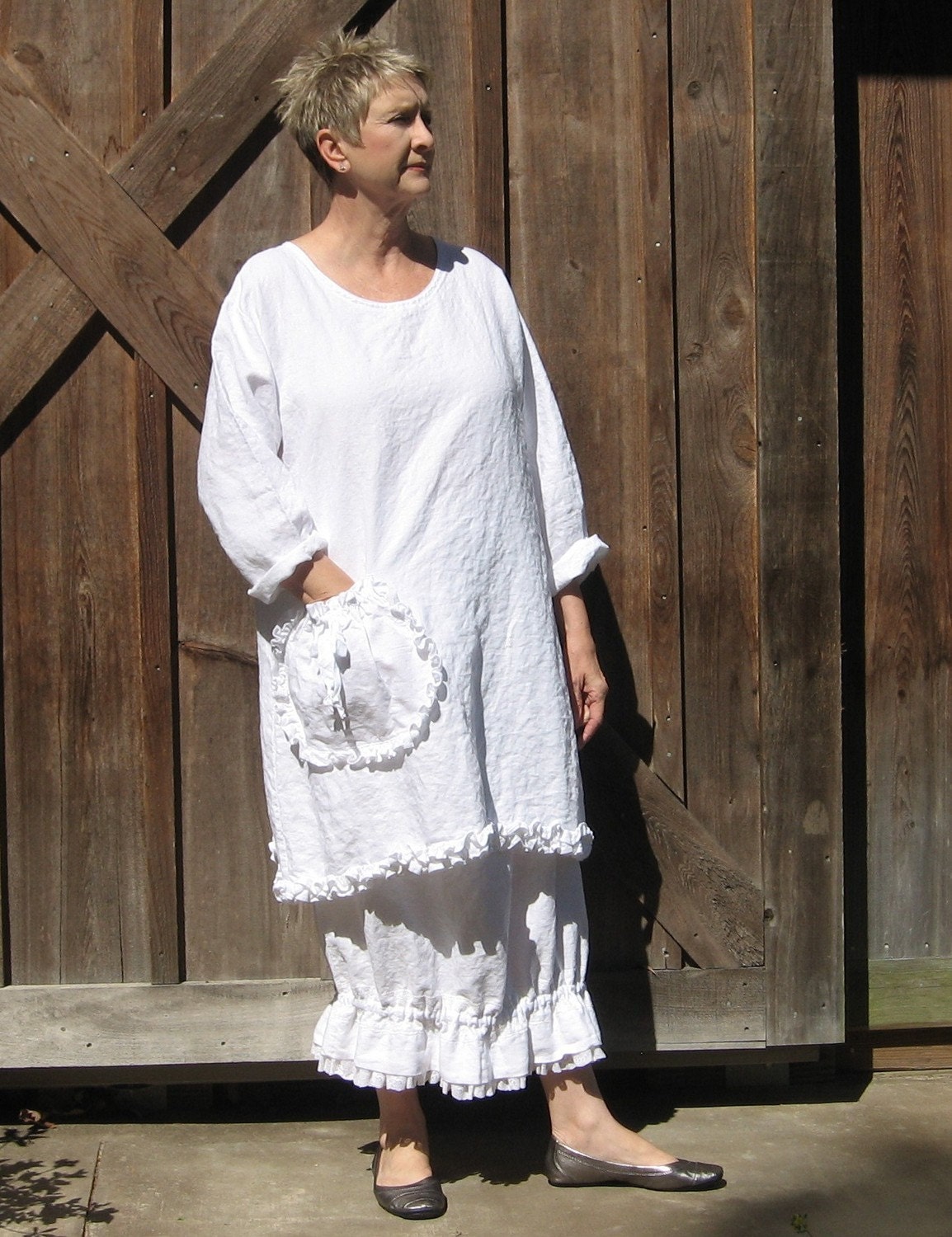 linen dress tunic in white by linenclothing on Etsy