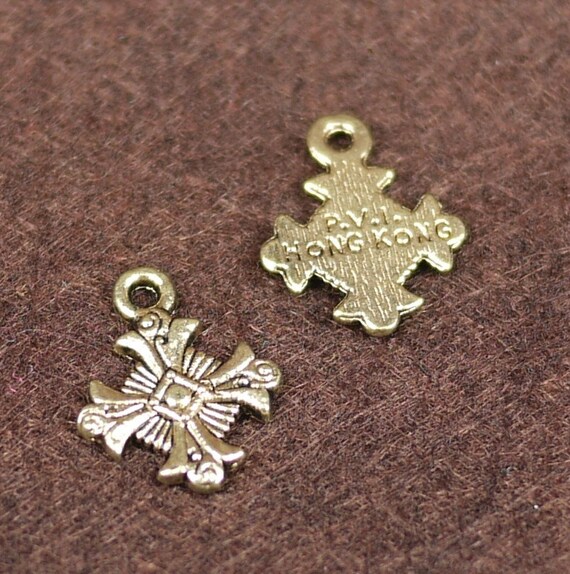 0020) 5pcs charms (Z Antique  Bronze Cross and Pendants Charms, cross pendants Cross