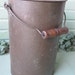 Cylindrical Industrial Metal Bucket with Wood Handle