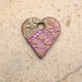 Artisan Heart Pendant Plum Hot Pink Bronze Olive Green Heart Focal Bead