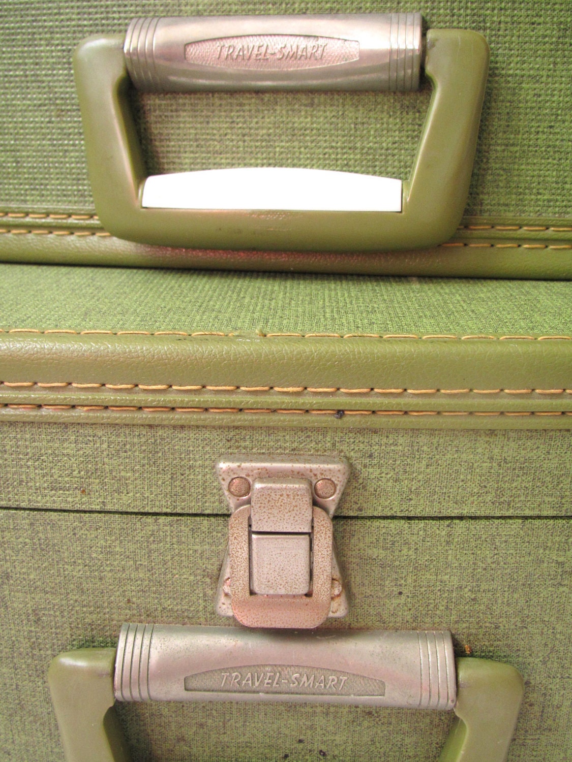 Vintage Green Luggage Set of Two Retro Lime Green Hard