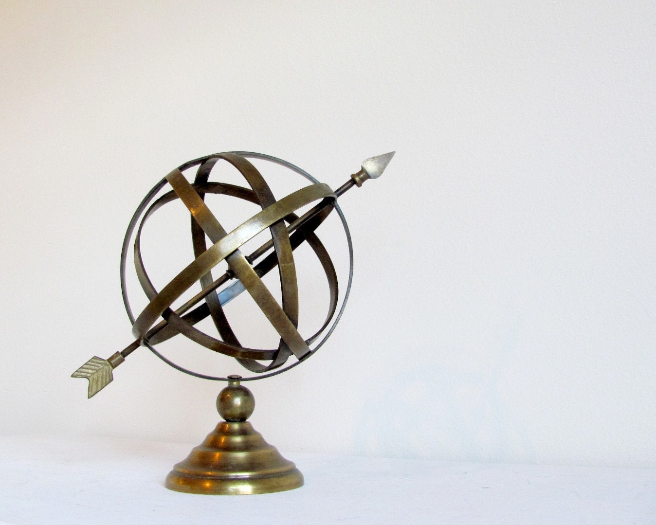Vintage brass armillary sphere sundial