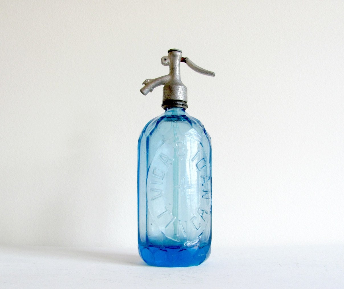 SALE Rare Romanian antique seltzer bottle with serpent spout