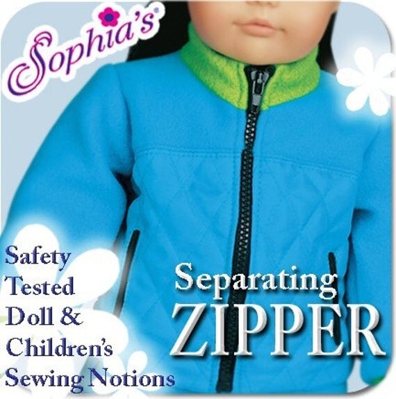 Black Separating Zippers12 pcsfor 18 inch Doll Clothes