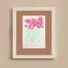 SALE - original abstract modern painting on paper- gallery fine art original - contemporary interior design - pink flowers