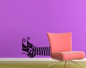 Vinyl Wall Decal Sticker Art -Witch Feet - Halloween Decoration - one color version