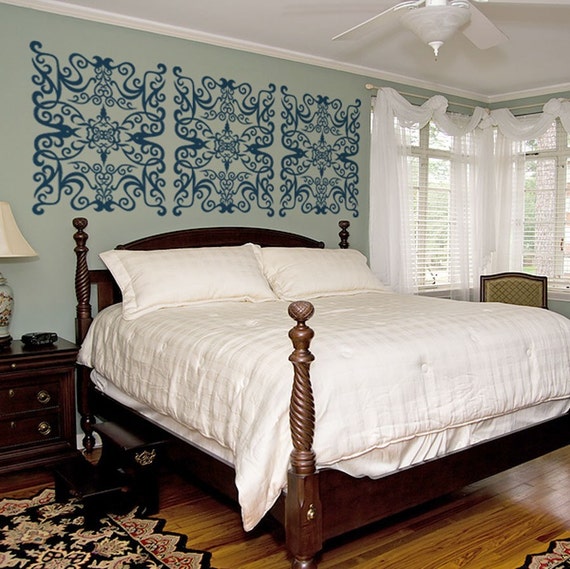 Intricate Scroll Work Panels Vinyl Wall Decal by wordybirdstudios