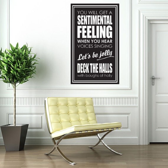 Vinyl Wall Decal Sticker Art - Deck the Halls- Christmas Decoration