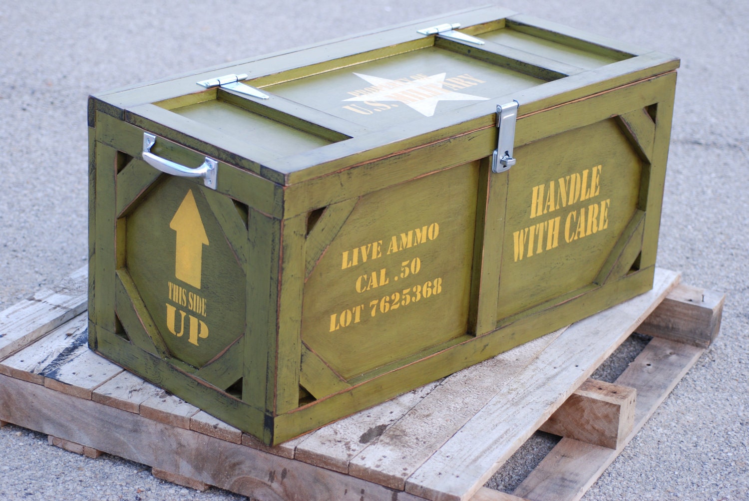 Toy box crate furniture military ammo box by ThePairOfSpades