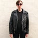 SALE - 1980s vintage black leather jacket - biker punk - authentic badass